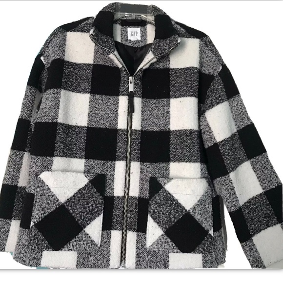Gap Gingham Wool Coat - Picture 3 of 6